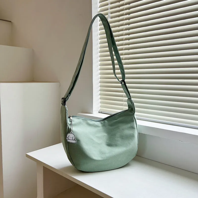 Solid Color Soft Korean Style Fashionable Shoulder Bags