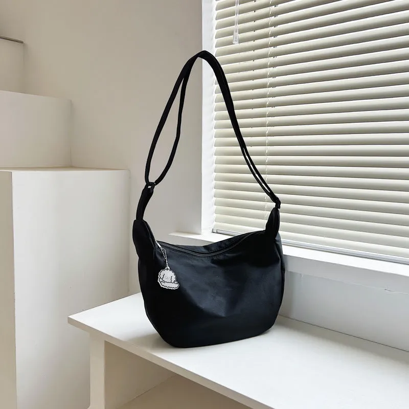 Solid Color Soft Korean Style Fashionable Shoulder Bags