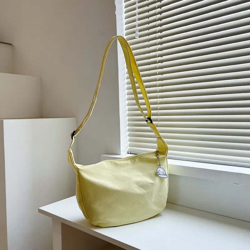 Solid Color Soft Korean Style Fashionable Shoulder Bags