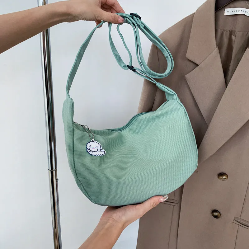 Solid Color Soft Korean Style Fashionable Shoulder Bags