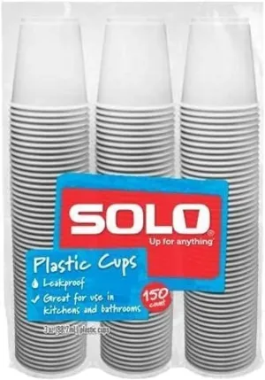 Solo 3-Ounce Plastic Bathroom Cups, 150-Count Package (150)