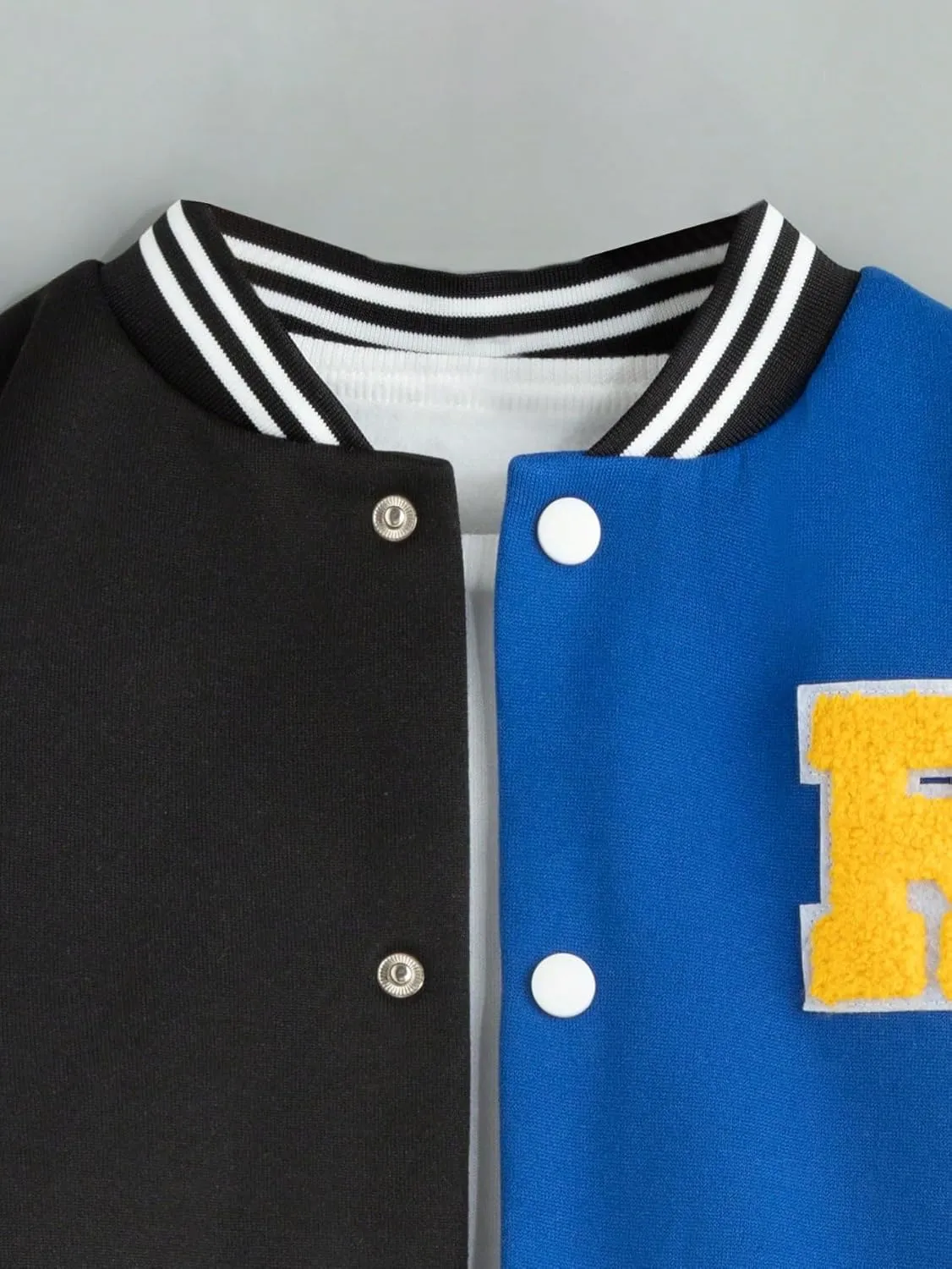 SOLY HUX Boy's Varsity Jacket Letter Star Print Long Sleeve Color Block Baseball Bomber Jacket Coat