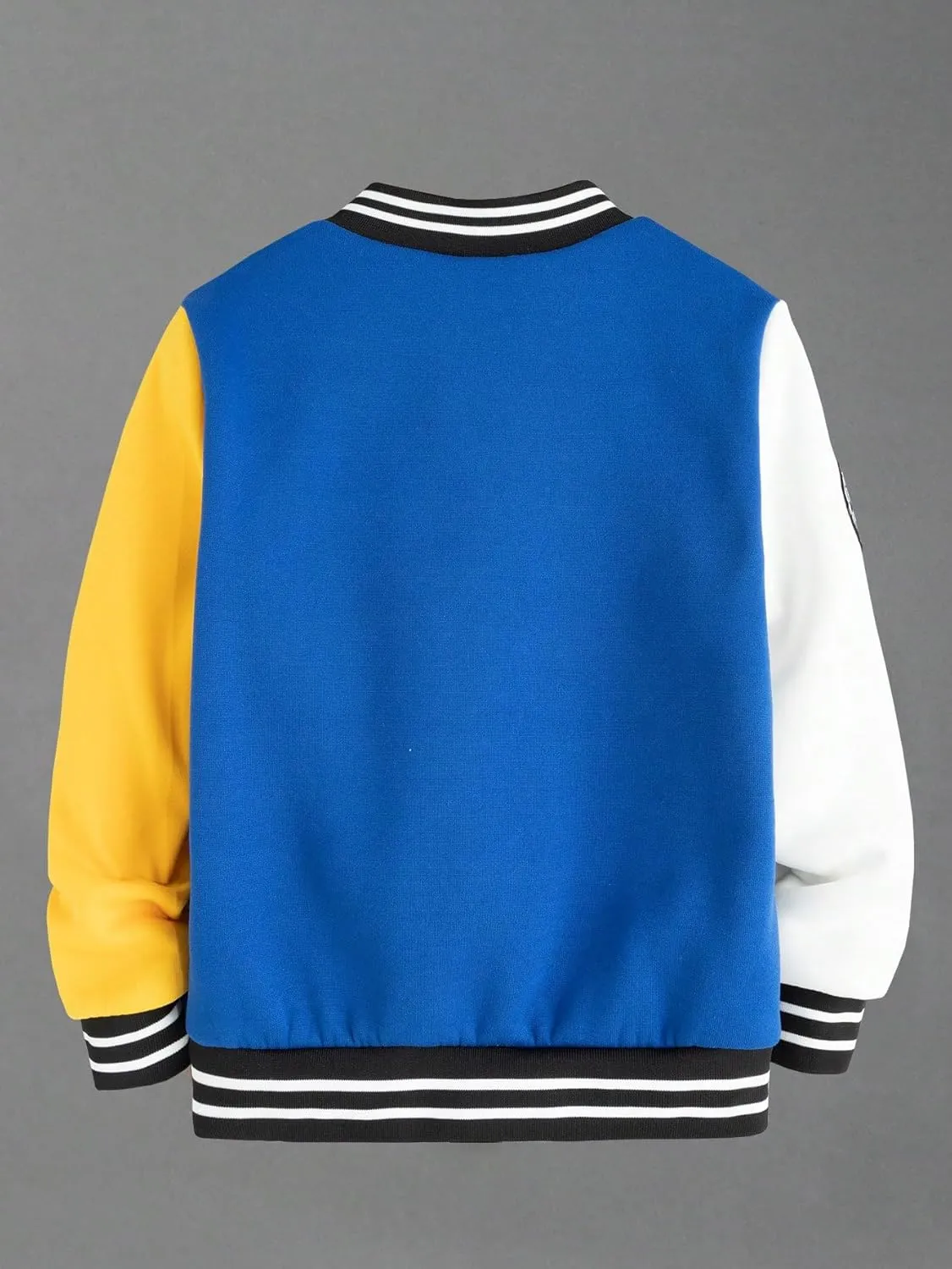 SOLY HUX Boy's Varsity Jacket Letter Star Print Long Sleeve Color Block Baseball Bomber Jacket Coat