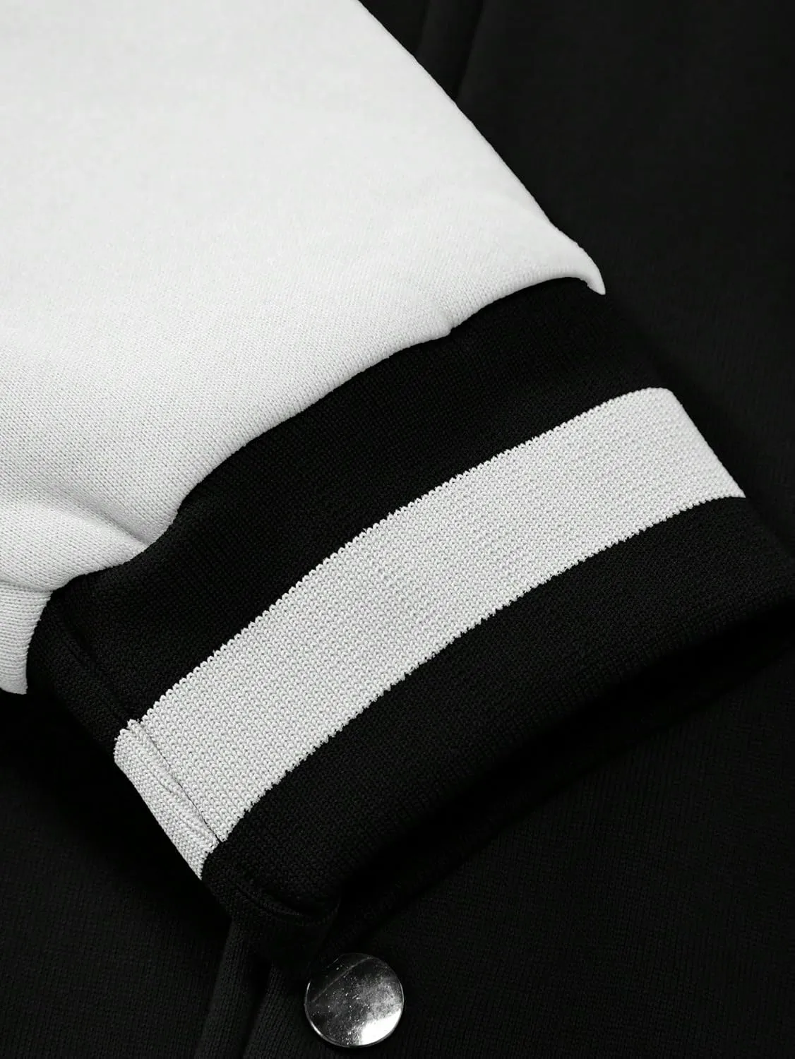 SOLY HUX Men's Bomber Jacket Color Block Letter Graphic Long Sleeve Baseball Varsity Jacket Coat
