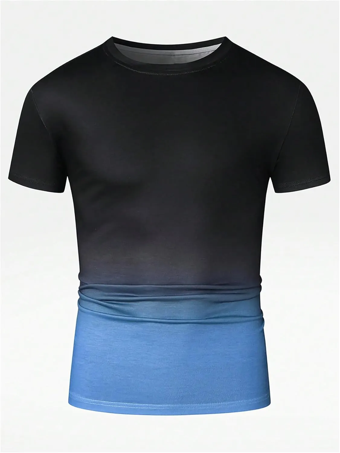 SOLY HUX Men's Gradient T Shirt Short Sleeve Round Neck Tee Summer Tops