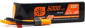 Spektrum 22.2V 5000mAh 6S 100C Smart G2 LiPo Battery: IC5, SPMX56S100,Multi
