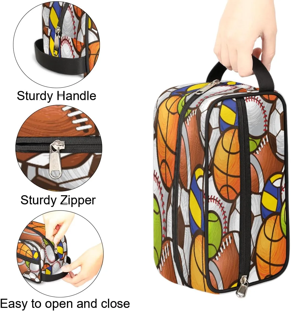 Sport Ball Travel Cosmetic Bag for Boy Men,Hanging Toiletry Bag,Waterproof Makeup Bag,Approved Hygiene Bag Shave Dopp Kit Organizer for Toiletries Shower Bathroom Carry-on Accessories Gifts