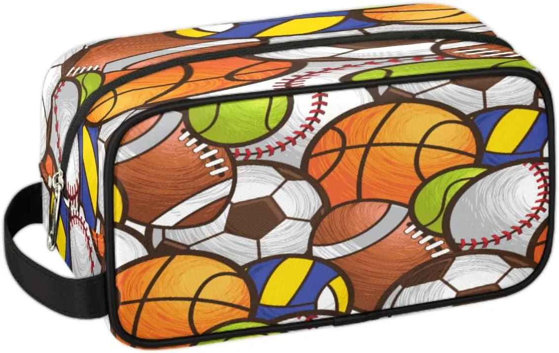 Sport Ball Travel Cosmetic Bag for Boy Men,Hanging Toiletry Bag,Waterproof Makeup Bag,Approved Hygiene Bag Shave Dopp Kit Organizer for Toiletries Shower Bathroom Carry-on Accessories Gifts