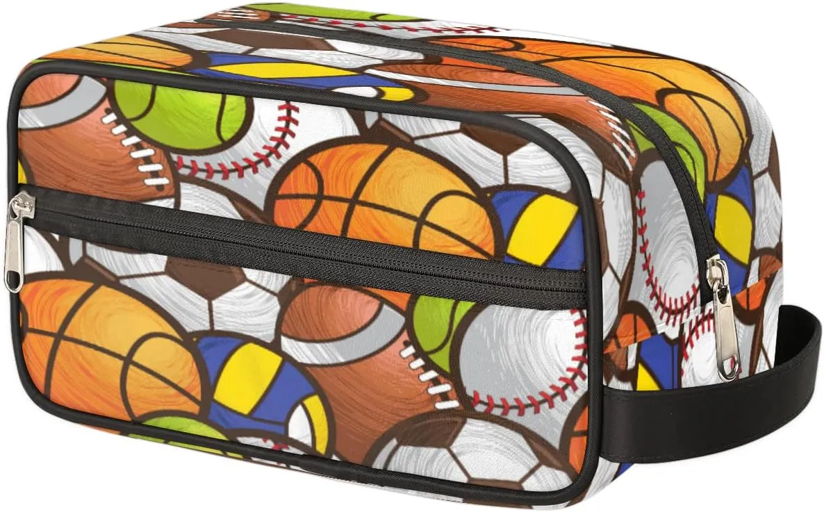 Sport Ball Travel Cosmetic Bag for Boy Men,Hanging Toiletry Bag,Waterproof Makeup Bag,Approved Hygiene Bag Shave Dopp Kit Organizer for Toiletries Shower Bathroom Carry-on Accessories Gifts