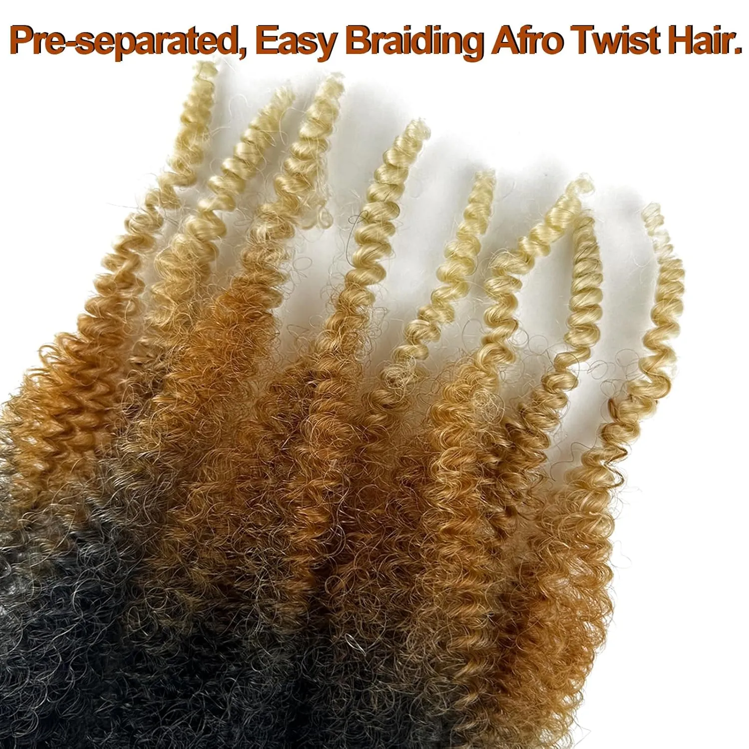 Springy Afro Twist Hair 1B/27/613 Ombre Blonde Marley Twist Braiding Hair 16 Inch Three Tone Twisted UP Spyingy Afro Twist Hair 8 Packs Kinky Twisting Hair for Distressed Locs Crochet Hair…