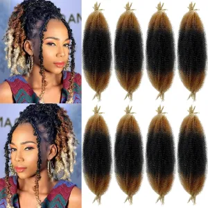 Springy Afro Twist Hair 1B/27/613 Ombre Blonde Marley Twist Braiding Hair 16 Inch Three Tone Twisted UP Spyingy Afro Twist Hair 8 Packs Kinky Twisting Hair for Distressed Locs Crochet Hair…