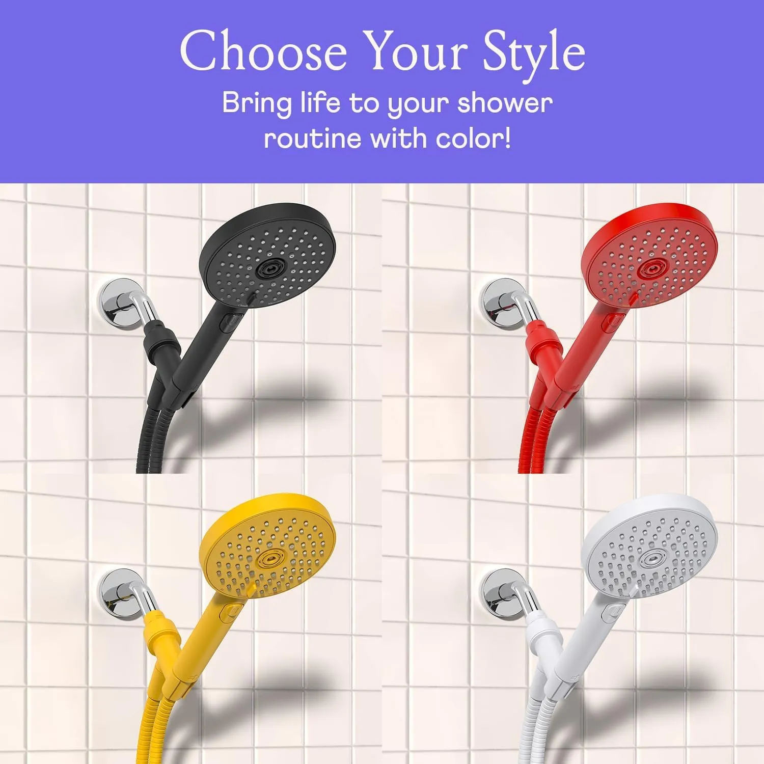 Sproos - Handheld Shower Head, High Pressure, 3 Spray Functions Plus Pause, Extra Long 70 Inch Hose - Eco-friendly Materials - Easy DIY Installation - High Pressure Performance - Green