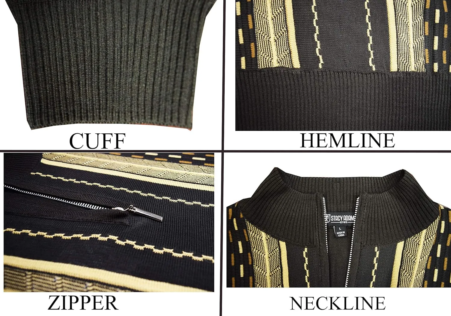 STACY ADAMS Men's Sweater, Vertical Dotted Line