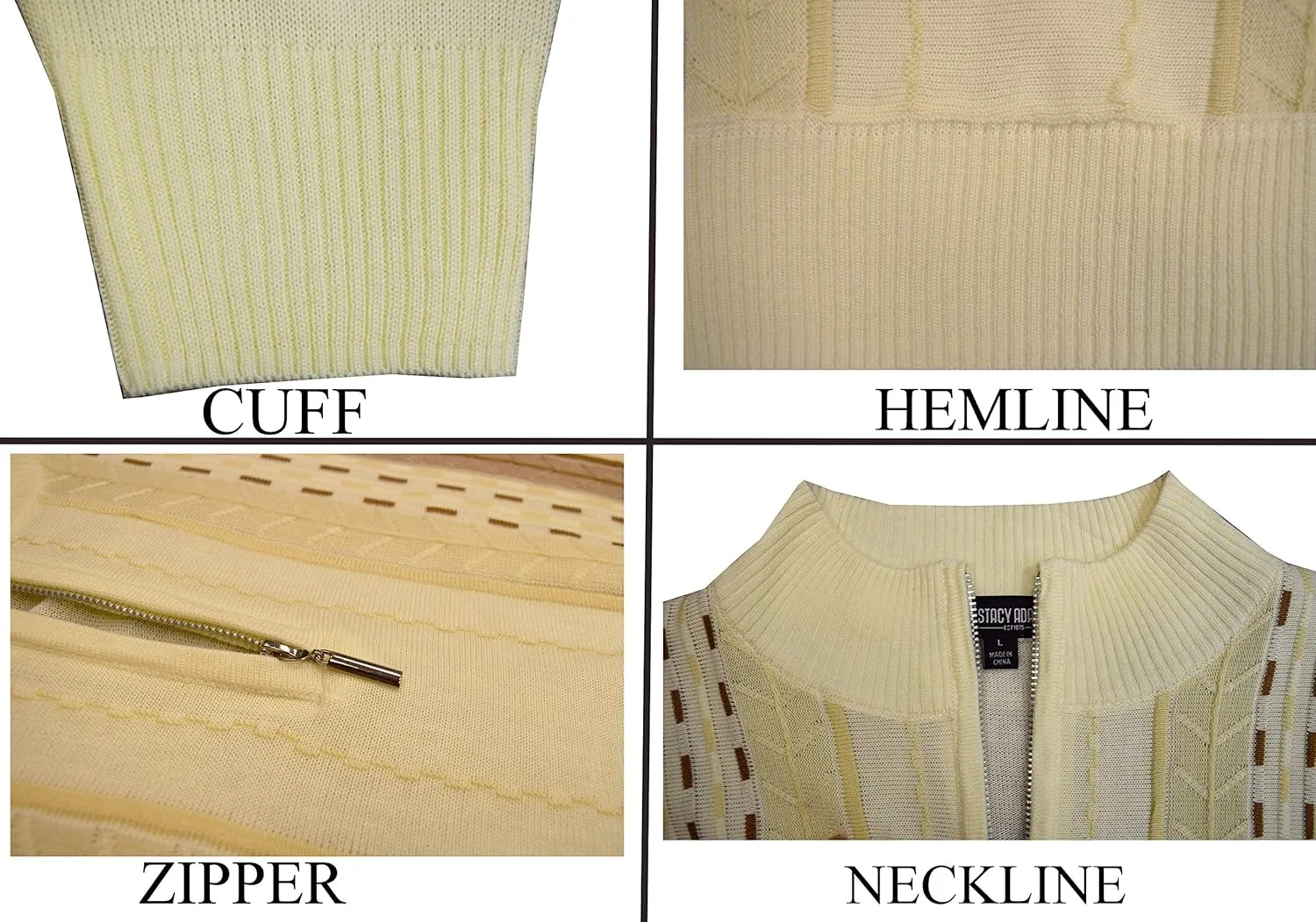 STACY ADAMS Men's Sweater, Vertical Dotted Line
