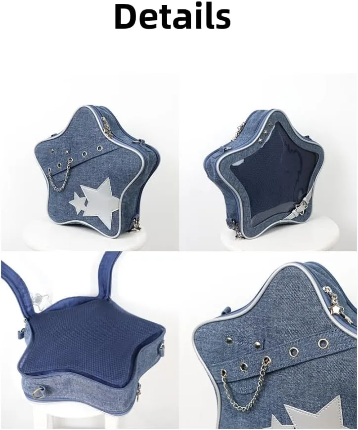 Star Single Shoulder Crossbody Bag Handbag and Purse for Women Ita Bag with Insert Pins Display Backpack (green)