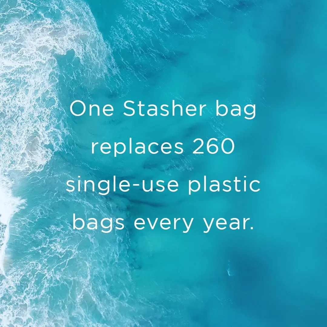 Stasher Premium Silicone Reusable Food Storage Bags, 4-Pack, Clear | Multi-Use Food Storage Bags, Lunch Bag, Travel Containers | BPA Free, Leak-free, Dishwasher-Safe, Eco-friendly