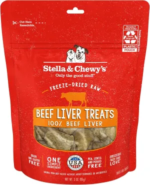 Stella & Chewy's Freeze-Dried Raw Single Ingredient Beef Liver Treats, 3 oz. Bag