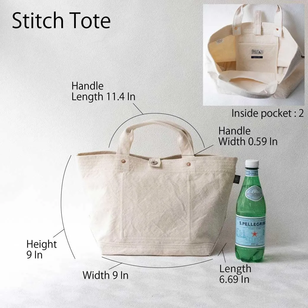 Stitch Tote Bag Cotton100% Canvas Simple japan Washable Sholder hand Bag (VC-28)