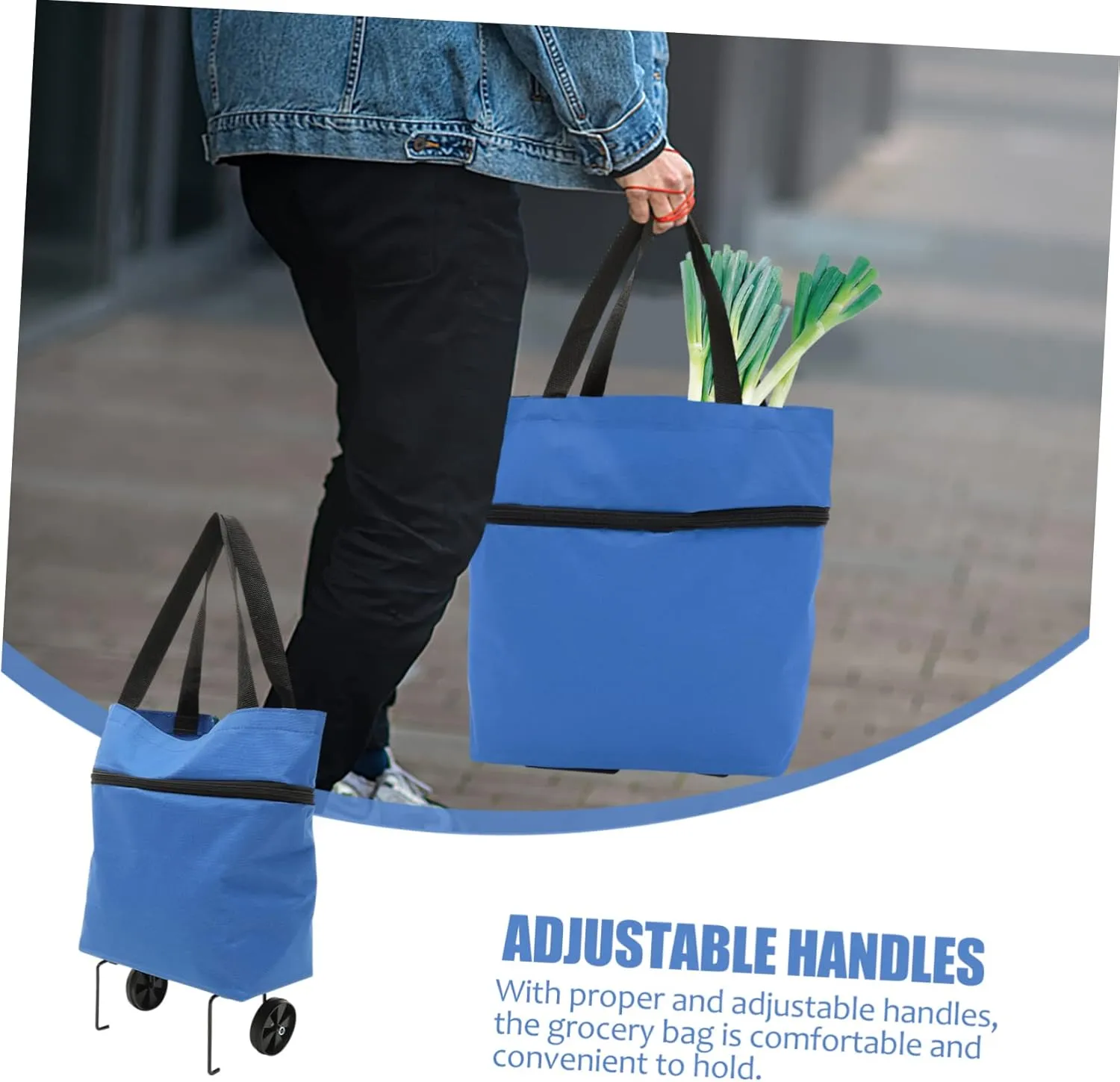Storage Bag with Wheels Shopping Travel Bag on Wheels Tey Bags Cart Foldable Grocery Bag with Wheels