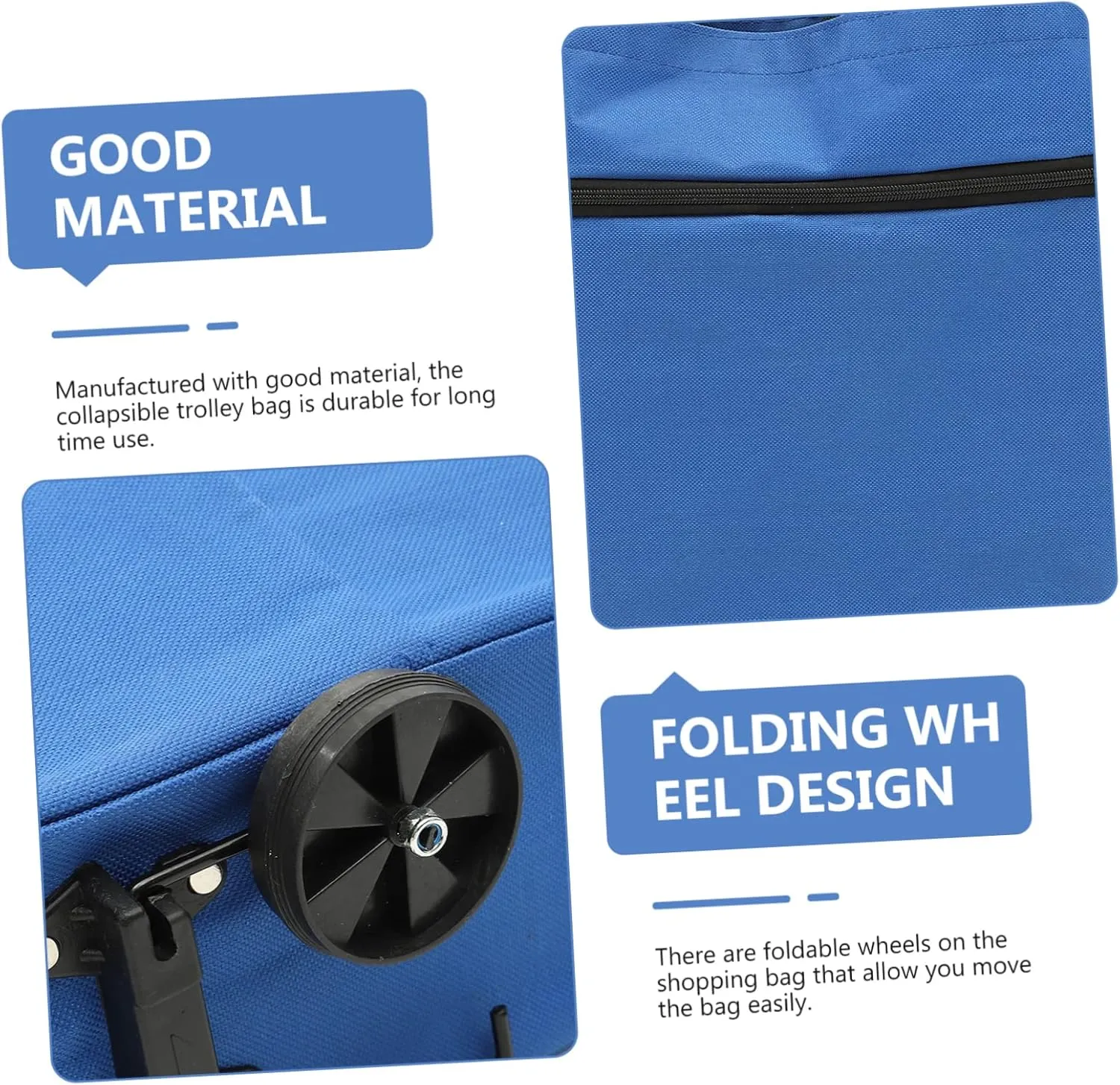 Storage Bag with Wheels Shopping Travel Bag on Wheels Tey Bags Cart Foldable Grocery Bag with Wheels