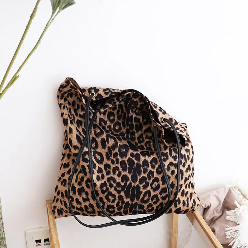 Style Retro Simple Fashionable Leopard Pattern Bags