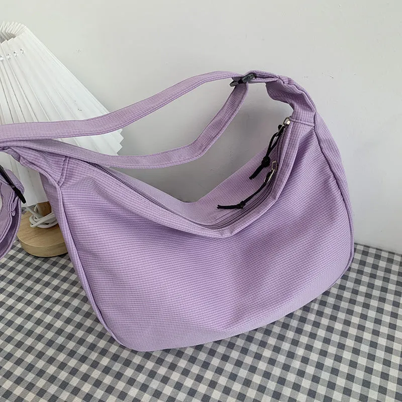 Style Versatile Simple Waffle Artistic Solid Crossbody Bags