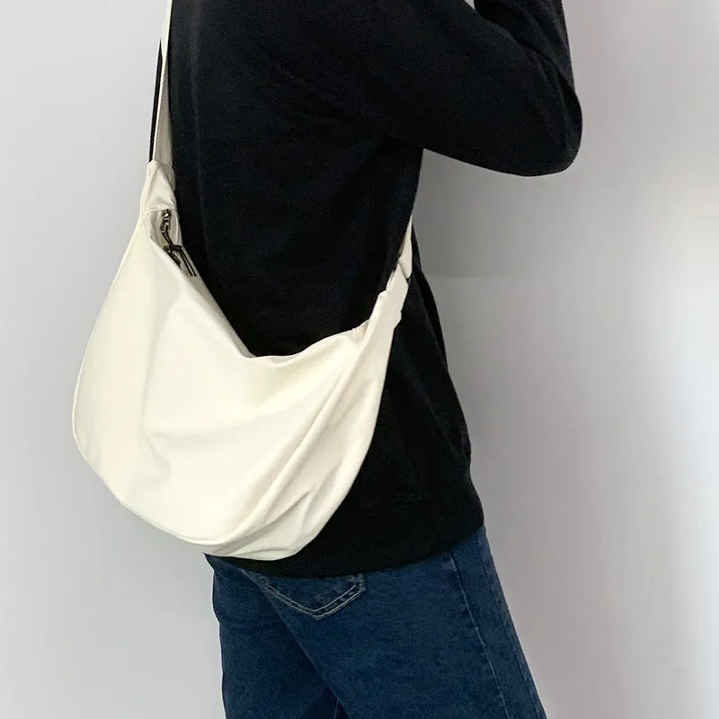 Style Versatile Simple Waffle Artistic Solid Crossbody Bags