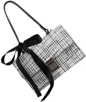Stylish Woven Tote Bag for Women Woolen Cloth Shoulder Pouch Multi-purpose for Phone Keys Essentials Trendy Handbag