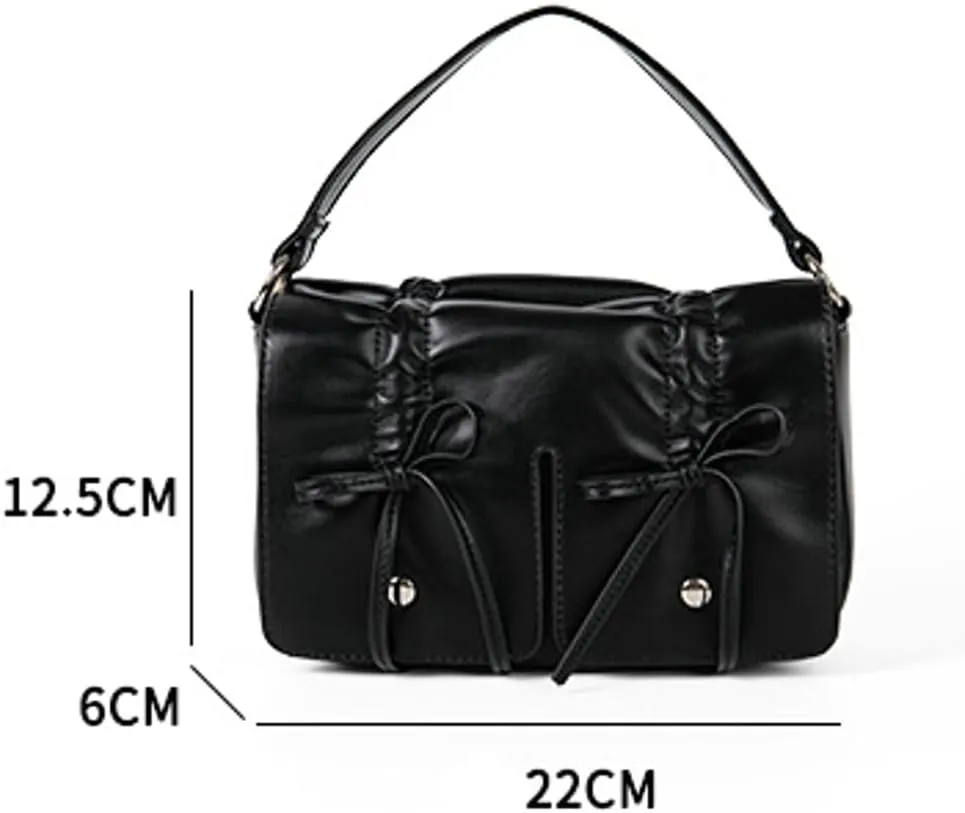 Summer Bow Crossbody Bag for Women – Cute Ruffled Handbag, Sweet & Elegant Small Purse with Adjustable Strap