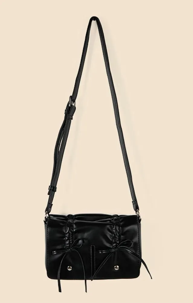Summer Bow Crossbody Bag for Women – Cute Ruffled Handbag, Sweet & Elegant Small Purse with Adjustable Strap