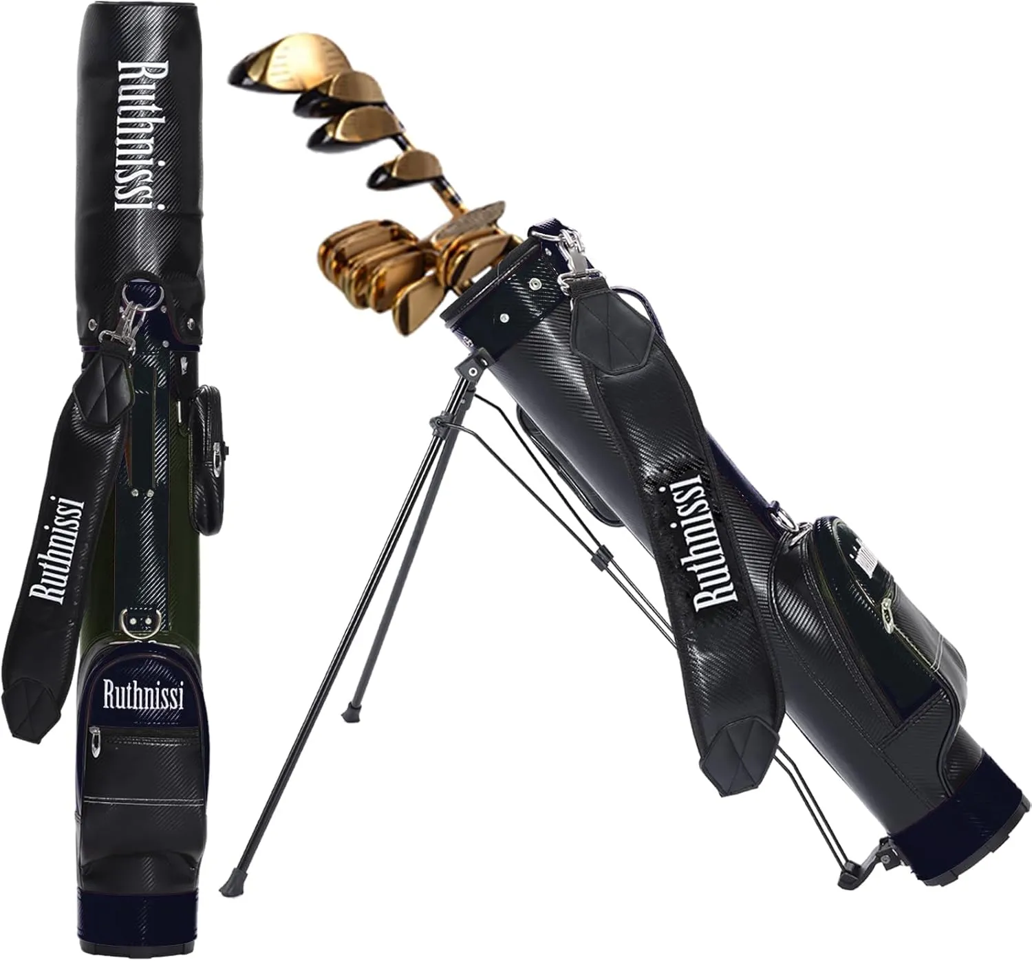 Sunday Golf StandBag with Cooler Pouch and Padded Strap，Lightweight for Driving Range Mini Course Training Practice Man Women,Travel Case Vertical Hard Shell Tube for Airlines