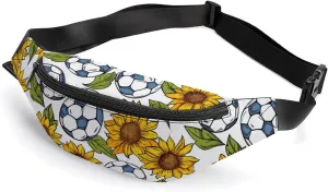 Sunflowers Soccers Cute Fanny Pack Crossbody Lightweight Waist Bag for Men Women Outdoors Sports Hiking