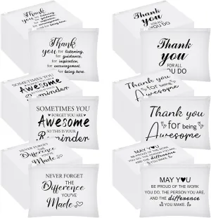 Sunnyray 60 Pcs Inspirational Gifts Cosmetic Bag Bulk Inspirational Quotes for Women Appreciation Thank You Gift Mother's Day Teacher Nurse Week CNA Graduation EVA Makeup Bag Toiletry Pouch