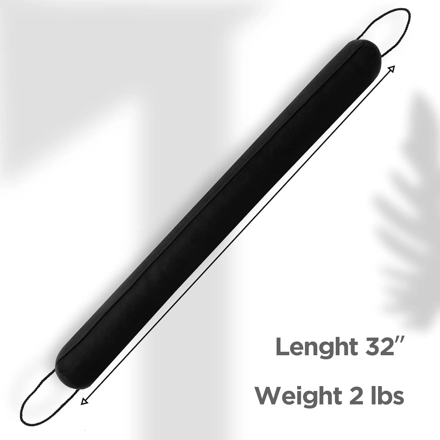 Sunolga 2 Packs 32 Inches 2LBs Weighted Door Draft Stopper Filled with Glass Beads & Cotton, Removable Machine Washable Sound Proof Under Door Draft Blocker with Anti-Abrasion Bottom for Door, Black