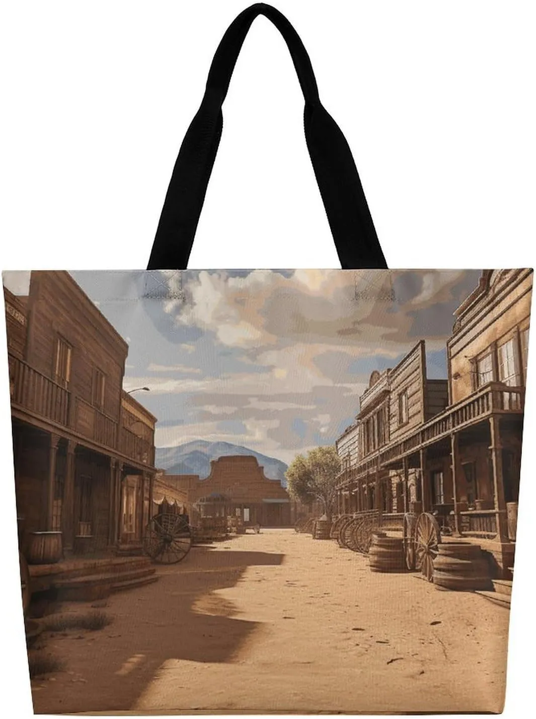 Sunrise on The Lake Tote Bag for Women Reusable Grocery Shoulder Bags Shopping Bag for Travel, Groceries