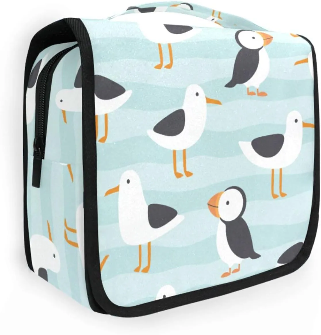 susiyo Hanging Travel Toiletry Bag Seagulls Puffin Cosmetic Makeup Bag Portable Cosmetic Pouch Waterproof Shower Bag Travel Organizer Case for Women Girls