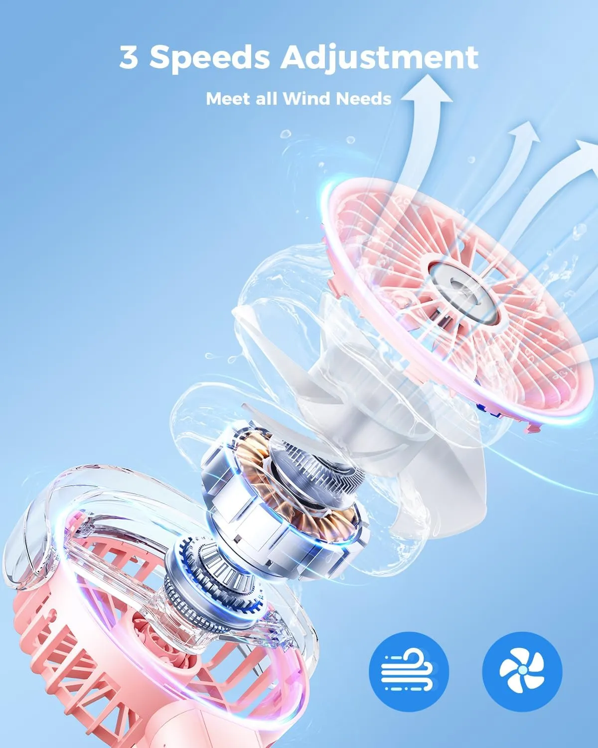 SWEETFULL Misting Fan Portable - 180° Foldable Handheld Personal Fan with Mist Spray, 3 Speeds, 30ml Water Tank, USB Rechargeable for Travel, Outdoors, Makeup, Camping, Home, and Office Use