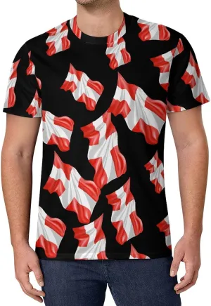 Switch Flag Graphic Tees for Men Print Short Sleeve T-Shirts Casual Tops