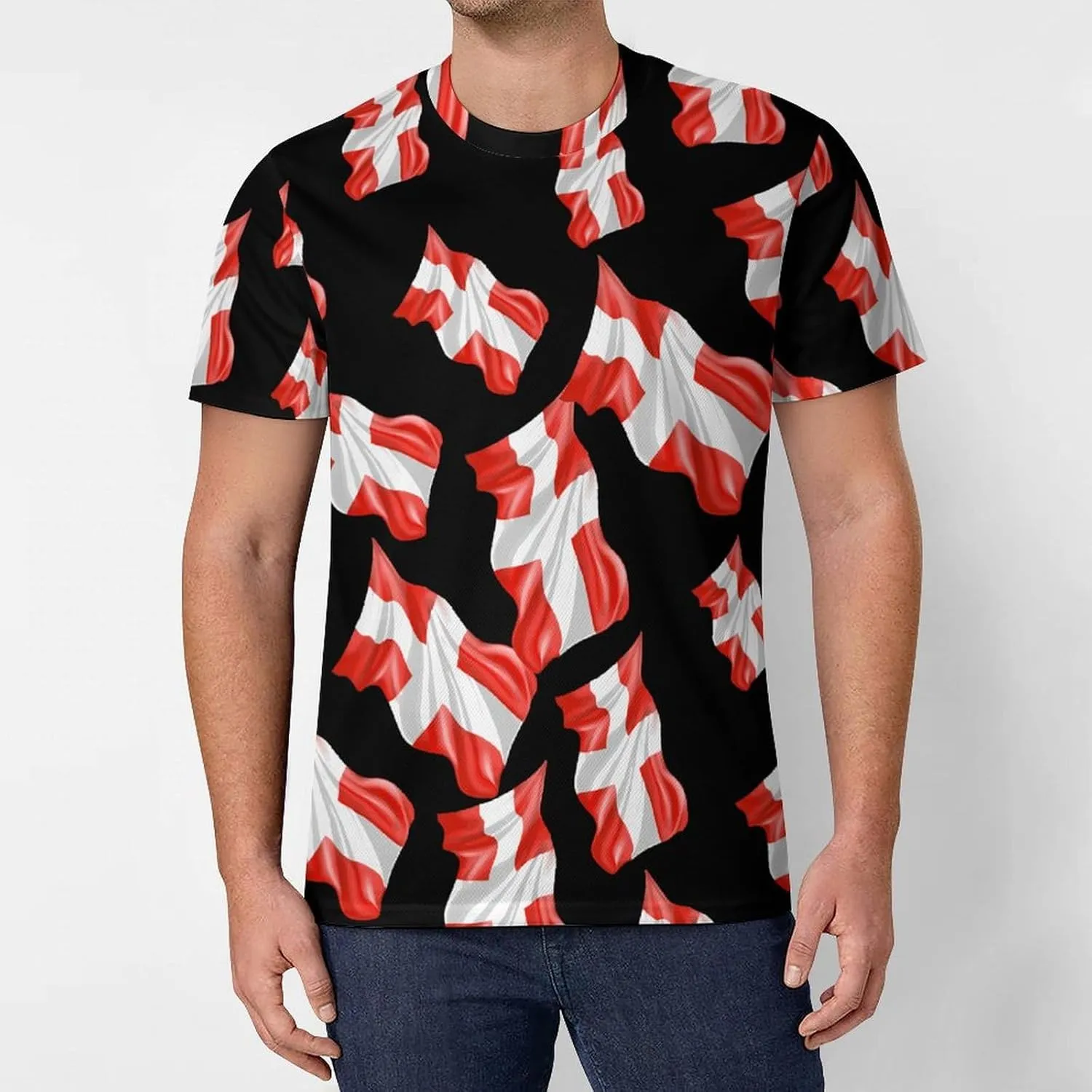 Switch Flag Graphic Tees for Men Print Short Sleeve T-Shirts Casual Tops
