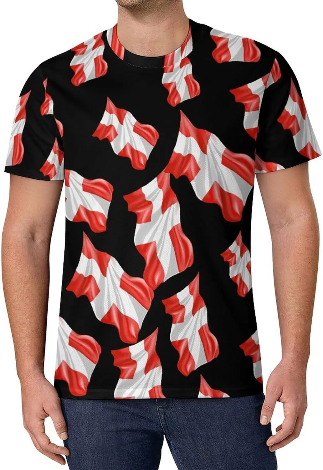 Switch Flag Graphic Tees for Men Print Short Sleeve T-Shirts Casual Tops