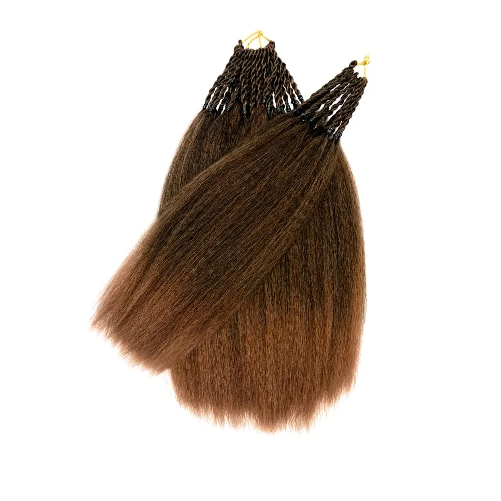 Synthetic Kinky Straight Crochet Braid Hair with Adjustable Pre-looped Yaki straight Crochet Braiding Hair Extension for Black Women 6 Packs 14 Inches 96 Roots T30