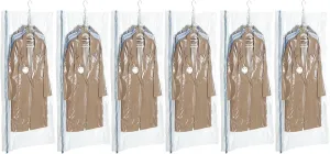 TAILI Hanging Vacuum Sealer Storage Space Saver Bags for Clothing, Suits and Jackets, Closet Organizers, Travel, 6 Pack Jumbo Cream