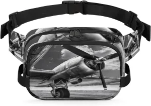Tavisto Airplane Print Durable Waterproof Fanny Pack with Double Zipper Closure - Organize Your Essentials with Ease - Lightweight and Comfortable for Men and Women
