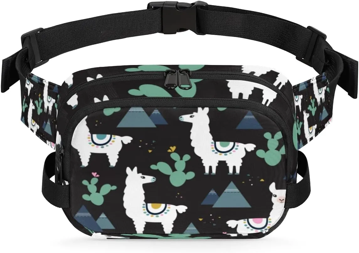 Tavisto Alpaca Cactus Mountains Durable Waterproof Fanny Pack with Double Zipper Closure - Organize Your Essentials with Ease - Lightweight and Comfortable for Men and Women