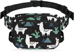Tavisto Alpaca Cactus Mountains Durable Waterproof Fanny Pack with Double Zipper Closure - Organize Your Essentials with Ease - Lightweight and Comfortable for Men and Women