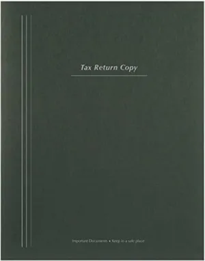 Tax Return Folder with Pockets and Vertical Stripe (Green)