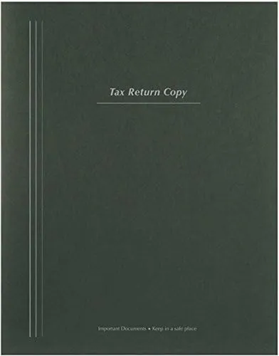 Tax Return Folder with Pockets and Vertical Stripe (Green)