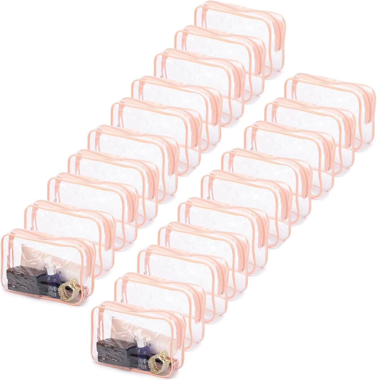 Tbestmax 10 Pack Clear Cosmetic Bags Makeup Bags Portable Waterproof TSA Approved Travel Toiletry Bags Organizer