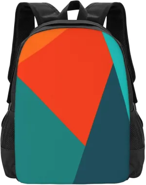 Teal Orange Lightweight Packable Backpack Travel Casual Hiking Daypack Foldable Backpack For Men Women