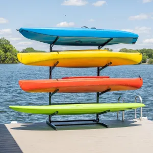 Teal Triangle Freestanding Kayak Storage Rack - 4 Kayak Storage Rack & Canoe Rack - Kayak Stand for Outdoor and Indoor - Premium Canoe and Kayak Holder - Adjustable Kayak Storage Stand